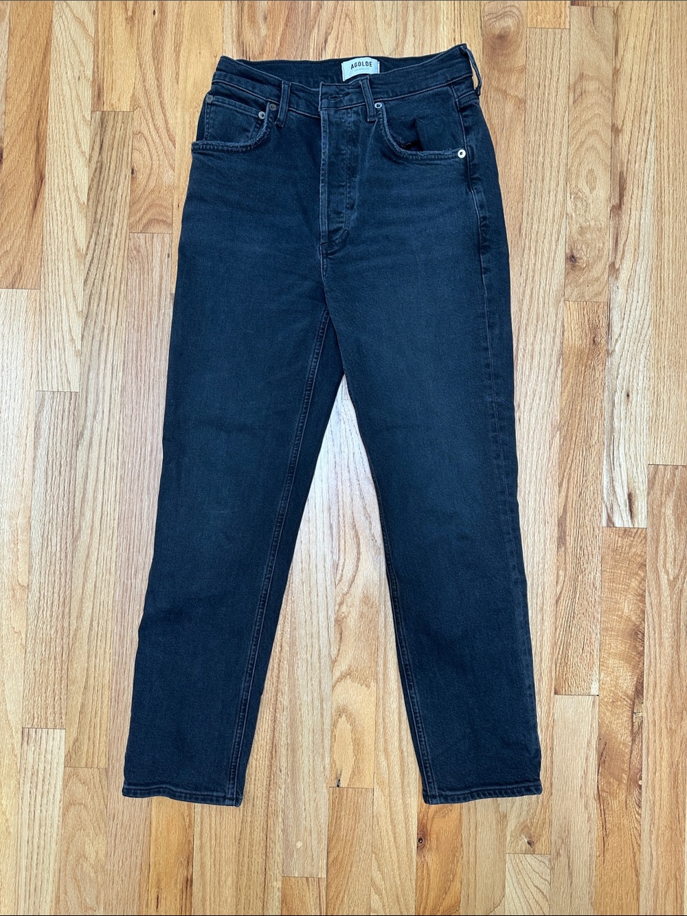 Agolde Black Straight-Leg Jeans